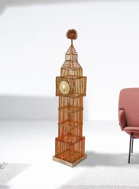 卧室变光大本钟创意客厅落地灯摆件LED装饰灯具外贸新款铝材