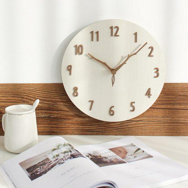 MJK木钟表挂钟客厅家用时尚2022新款石英钟挂墙静音现代简约闹钟