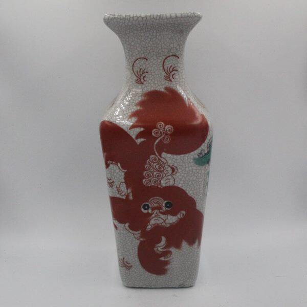 清乾隆粉彩狮纹花瓶仿古家居装饰瓷器摆件收藏仿古瓷器古董古玩老