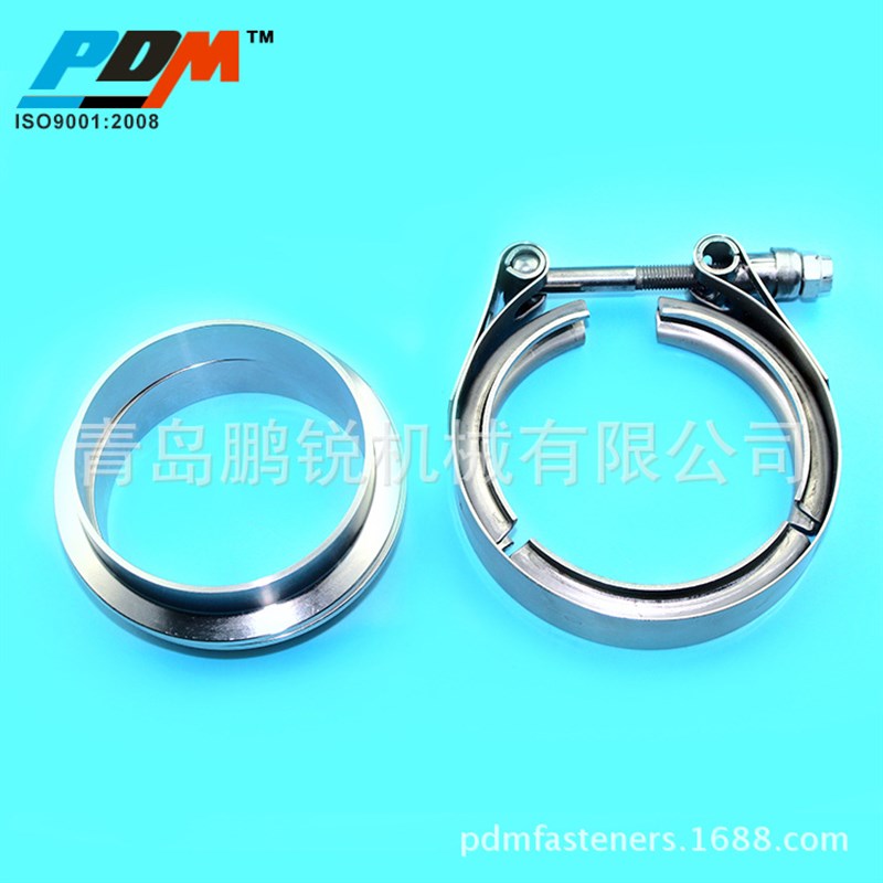 厂促汽车排气管304不锈钢卡箍管道连接V法兰V型卡扣