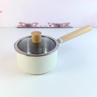 304三层钢奶锅不锈钢平底雪平锅18cm煮面锅不粘小汤锅磁灶通用