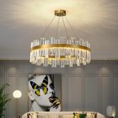 轻奢意式 餐厅网红灯具 水晶吊灯客厅灯后现代简约大气主卧室2022款