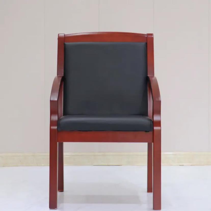 现代简约实木办公椅木质扶手椅橡木会议椅单位开会靠背椅培训