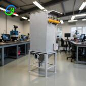 法兰连接36袋布袋单机除尘器水泥罐顶用仓顶脉冲除尘器机生产