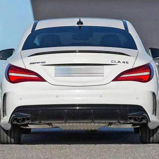 适用于13-19款奔驰CLA200260改装AMG后唇四出尾喉排气CLA前铲前唇