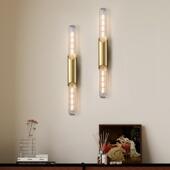全铜轻奢壁灯简约卧室床头灯客厅北欧创意吧台玻璃长条led灯
