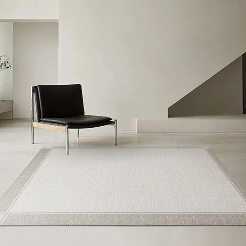 何以为家原创现代简约素色羊毛客厅地毯高级灰色北欧极简卧室地垫