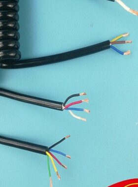 弹簧线/高弹力螺旋电源电线/国标PU纯铜线2芯3芯4芯1.5/2.5平方