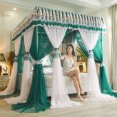 2021新款 双层纱落地宫廷三开门加密1.5m1.8m2m床家用蚊帐