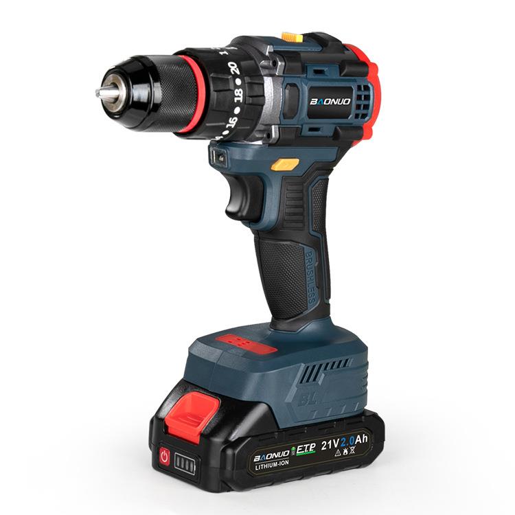 锂电钻大功率三功能冲击款铁夹头大容量锂电便携电动螺丝手钻