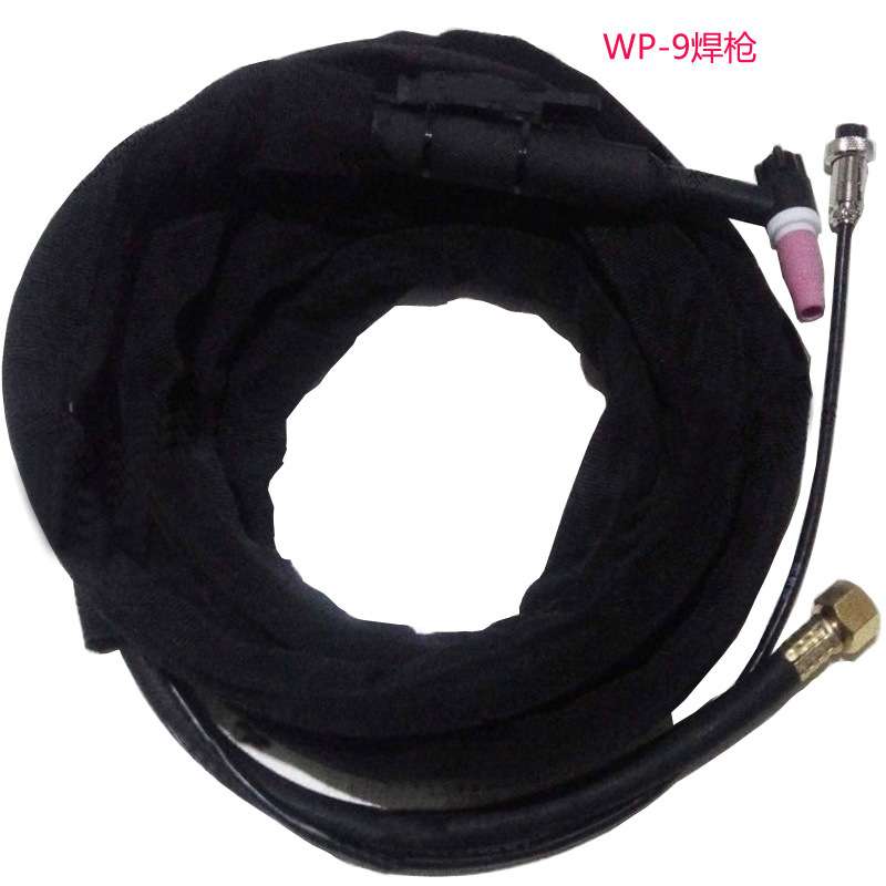 WP-9氩弧焊枪WP9F可弯曲活动枪头气冷焊把焊炬配件瓷咀夹头长短帽