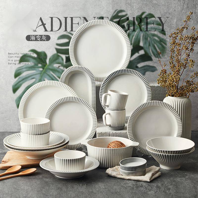 即物碗碟家用碗盘餐具套装碗具碗筷组合轻奢日式陶瓷高级感乔迁礼