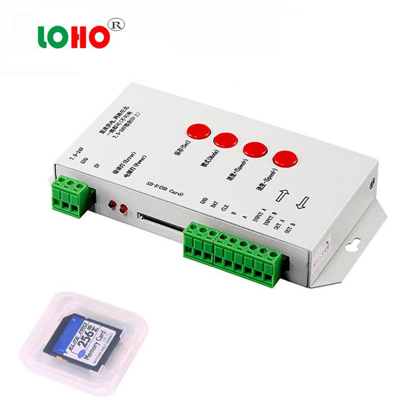 LED全彩控制器T-1000S控制器SD卡单口控制器外控全彩控制器