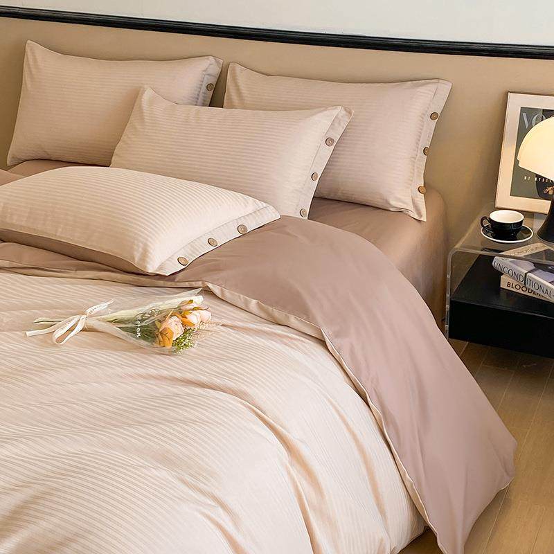 60支长绒棉被套单件春季提花贡缎纯棉被罩三件套宿舍单人被套