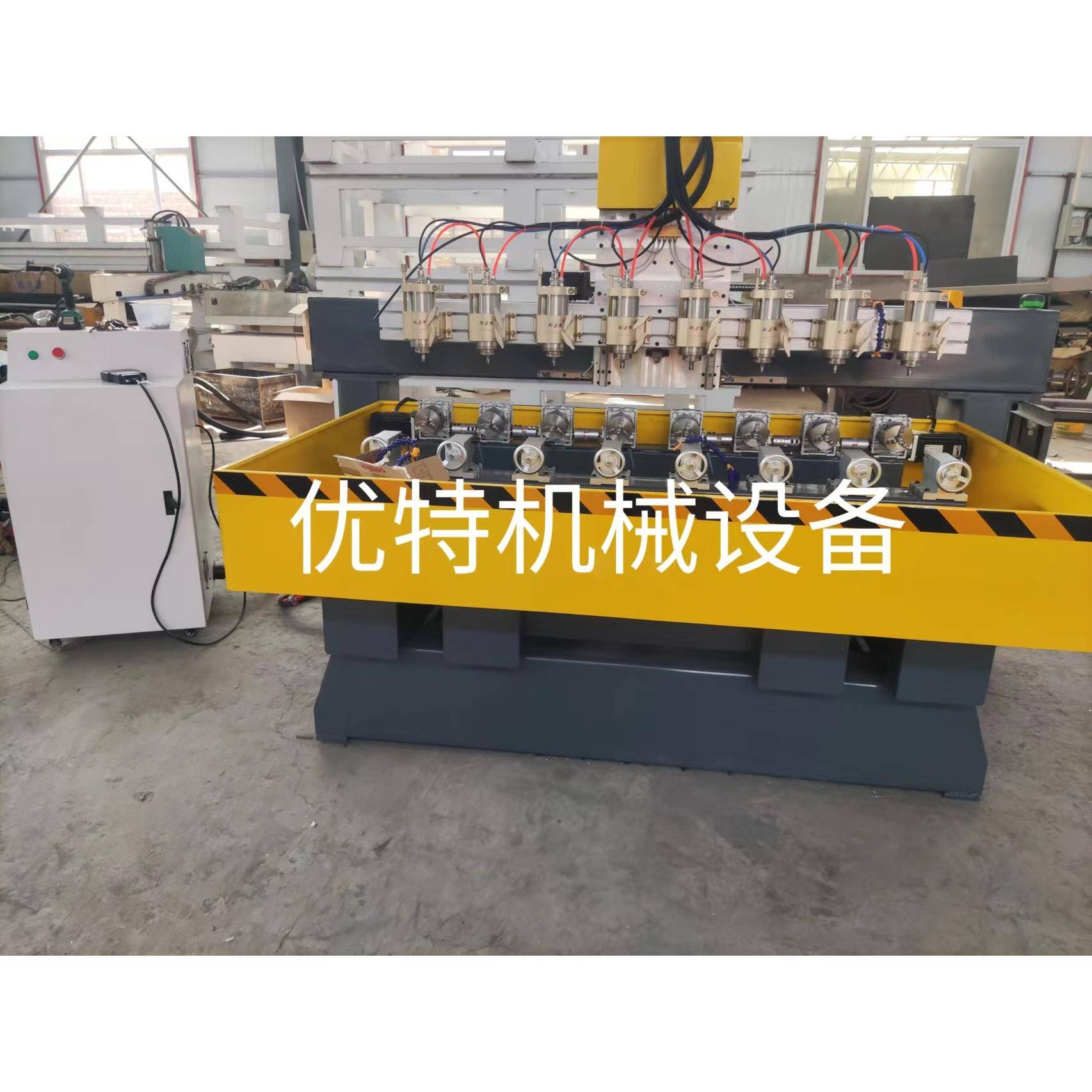 电脑数控陶瓷钻孔切割机石材雕花刻字机十头木梳雕刻机四轴雕刻机