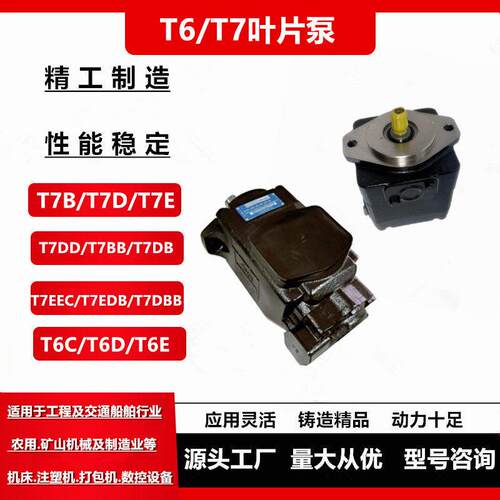 液压泵压泵叶片泵T6EC-057-014-1L15-B1-J224油泵定量泵T6EC
