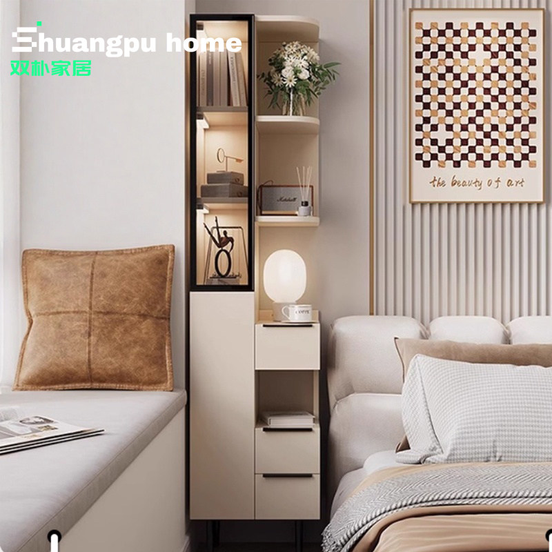实木床头柜置物柜家用卧室现代简约高柜书柜一体小户型超窄收纳柜,住宅家具,床头柜,淘宝优惠券,粉丝福利购,淘宝优惠卷