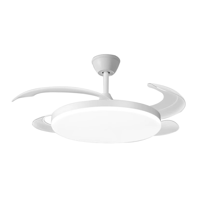 智能APbP语音控制静音隐形风扇灯简约电扇吊灯客厅餐厅灯一体