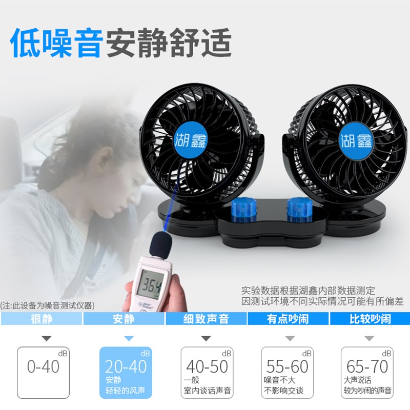 车载风扇大货车24V伏12V强风制冷风力面L包车汽车用静音电风扇风