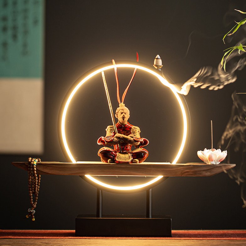 炼器倒流香炉创意摆件孙悟空齐天大圣家用熏香禅意茶室香薰炉装饰