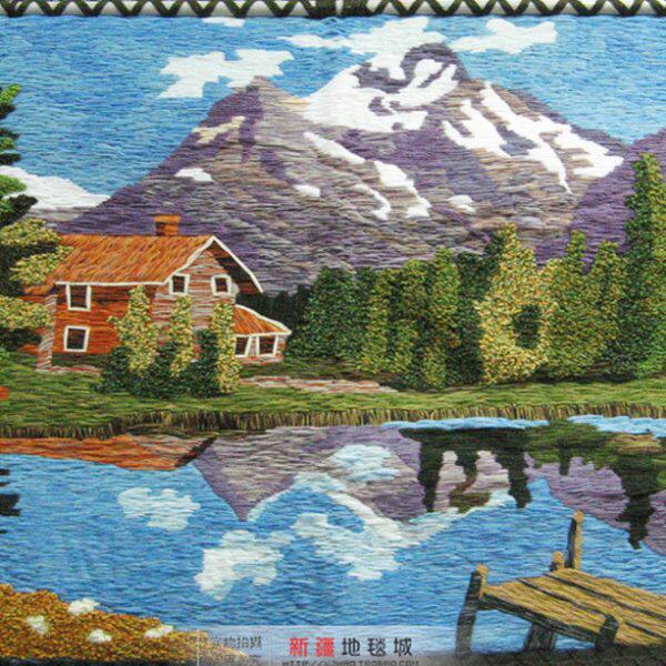 新疆手工艺术编织挂毯画 雪山客厅壁毯壁挂壁画 北欧风格背景墙布