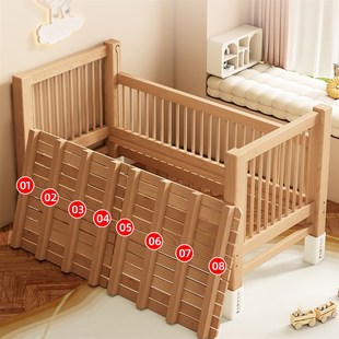 可定做实木儿童床拼接床带护栏加长加宽婴儿N床边小床拼接大床包