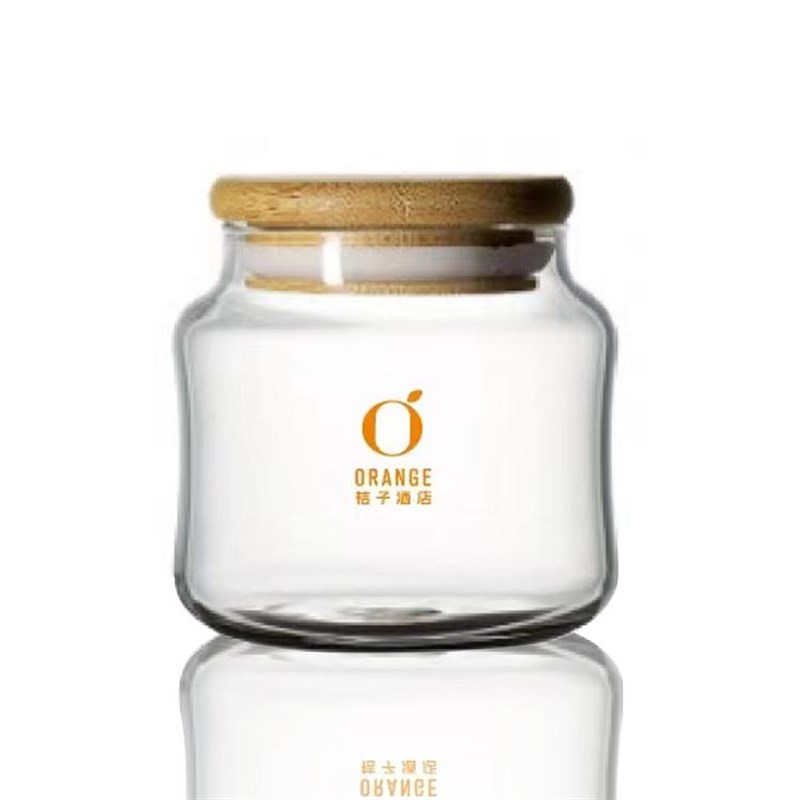 桔子酒店糖罐家用小号防潮透明玻璃糖J果瓶子便携茶叶罐密封盒