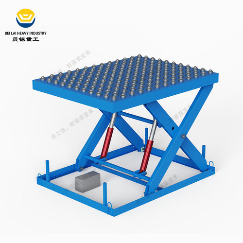 加滚珠固定剪叉式升降平台工厂流水线用台面滚珠电动液压式升降机