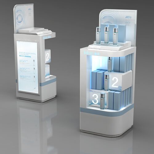 工厂品牌陈列柜多层展示架中岛展柜层架  LED发光展示柜 展柜