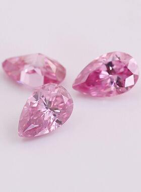 水滴形粉色莫桑石裸钻D色梨形粉红色莫桑钻裸石