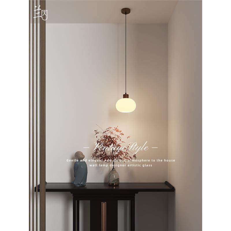 胡桃法式复古小吊灯床头玻璃中古vintage卧室吊线灯高级氛围装饰,3C数码配件,USB灯,淘宝优惠券,粉丝福利购,淘宝优惠卷