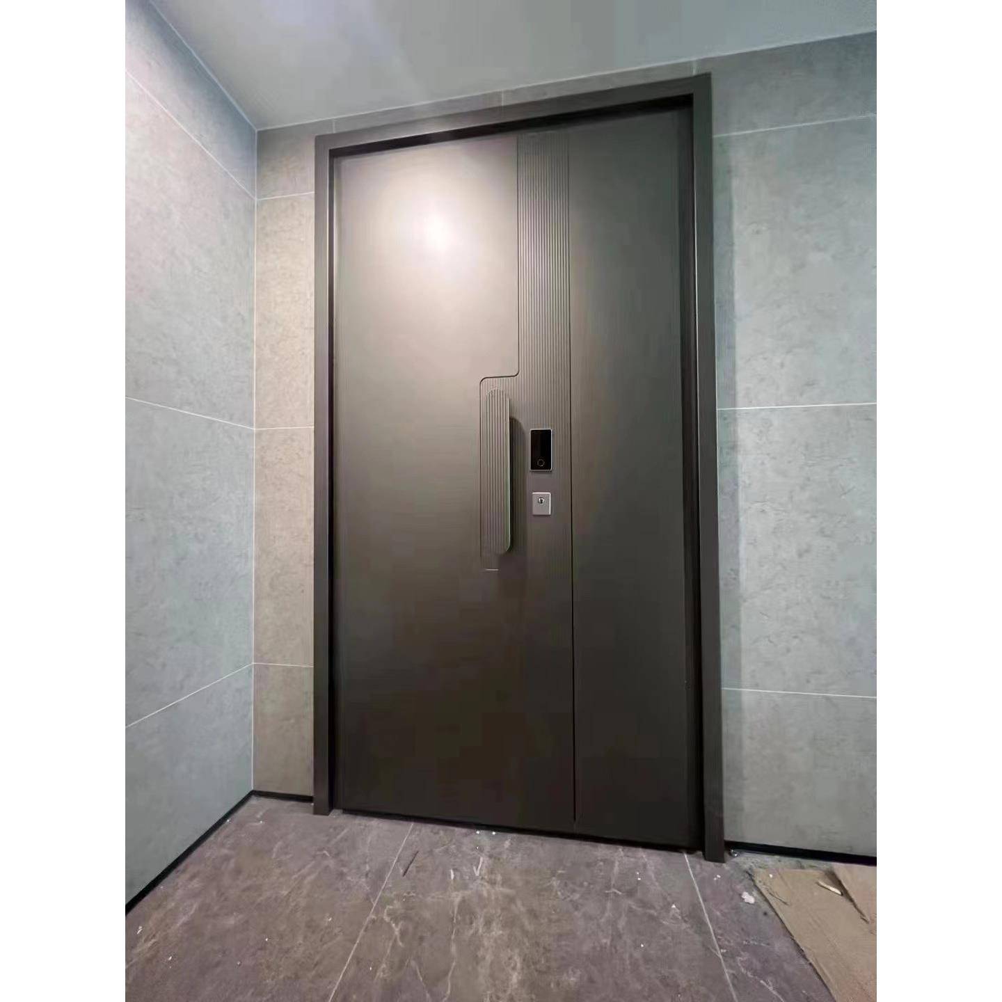 双面4个厚铸铝门风水进财入户门智能密码锁安全防盗门包邮包安装图片