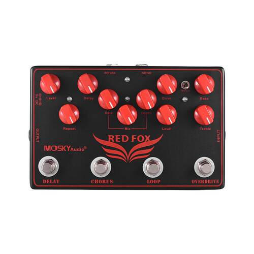 REDFOX吉他综合效果器4合一效果器