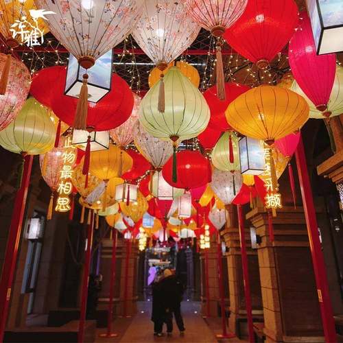 户外复古灯笼古镇景区街道新年节日装饰花灯异型亮化中国古风灯