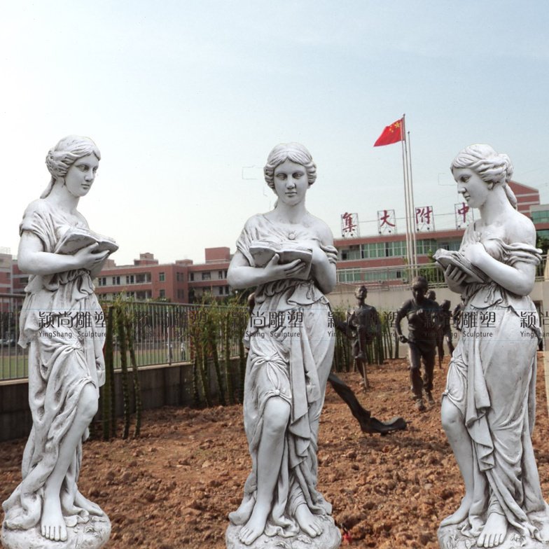 校园励志人物雕塑草坪花坛装饰景观摆件毕业留念礼品诵读的老师