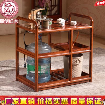 红木家具花梨原木实木中式刺猬紫檀移动茶车小茶几泡茶功夫茶桌子