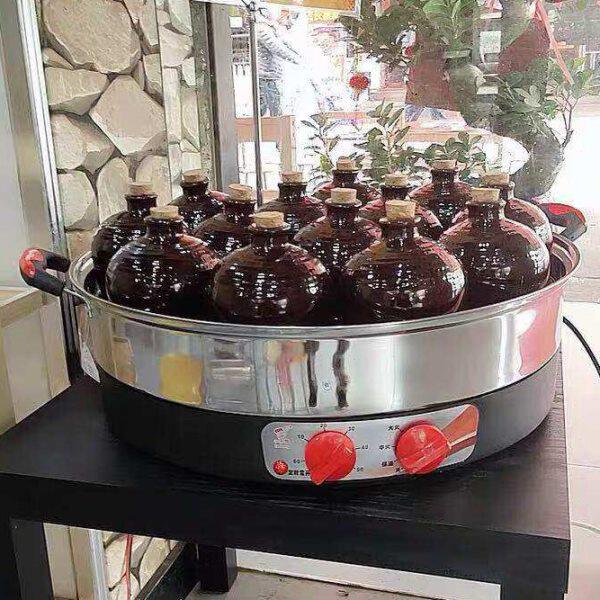 乐帮电蒸锅家用大容量商用电蒸笼定时保温不锈钢底座蒸菜温黄酒锅