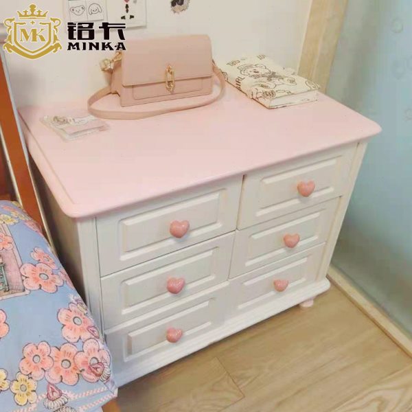 纯实木床头柜现代简约60/70/80cm家用卧室床边收纳储物六斗柜大款