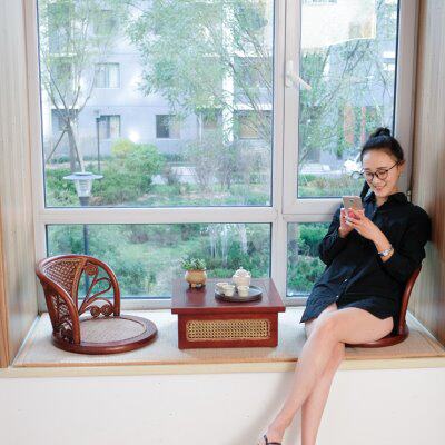 飘窗小桌子小茶几创意藤编简约现代轻奢实木桌北欧日式榻榻米茶桌