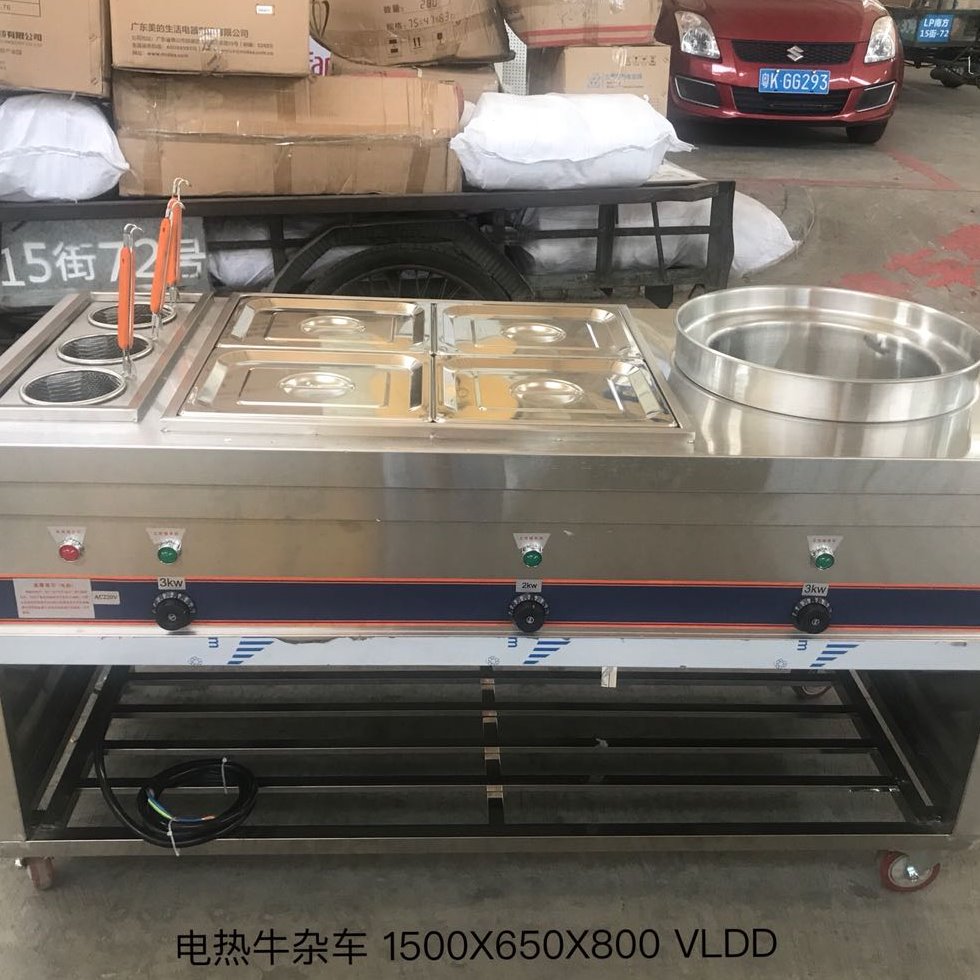 定制商用不锈钢电牛杂麻辣烫车多功能保温盆汤池煮粉炉关东煮面机