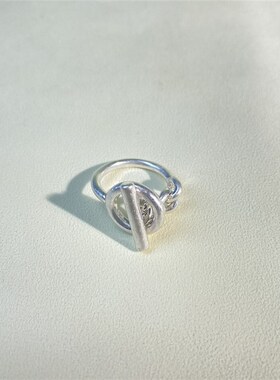 流行饰品欧美简约套锁链条圆圈镂空小棍网红R链条拼接戒指男女