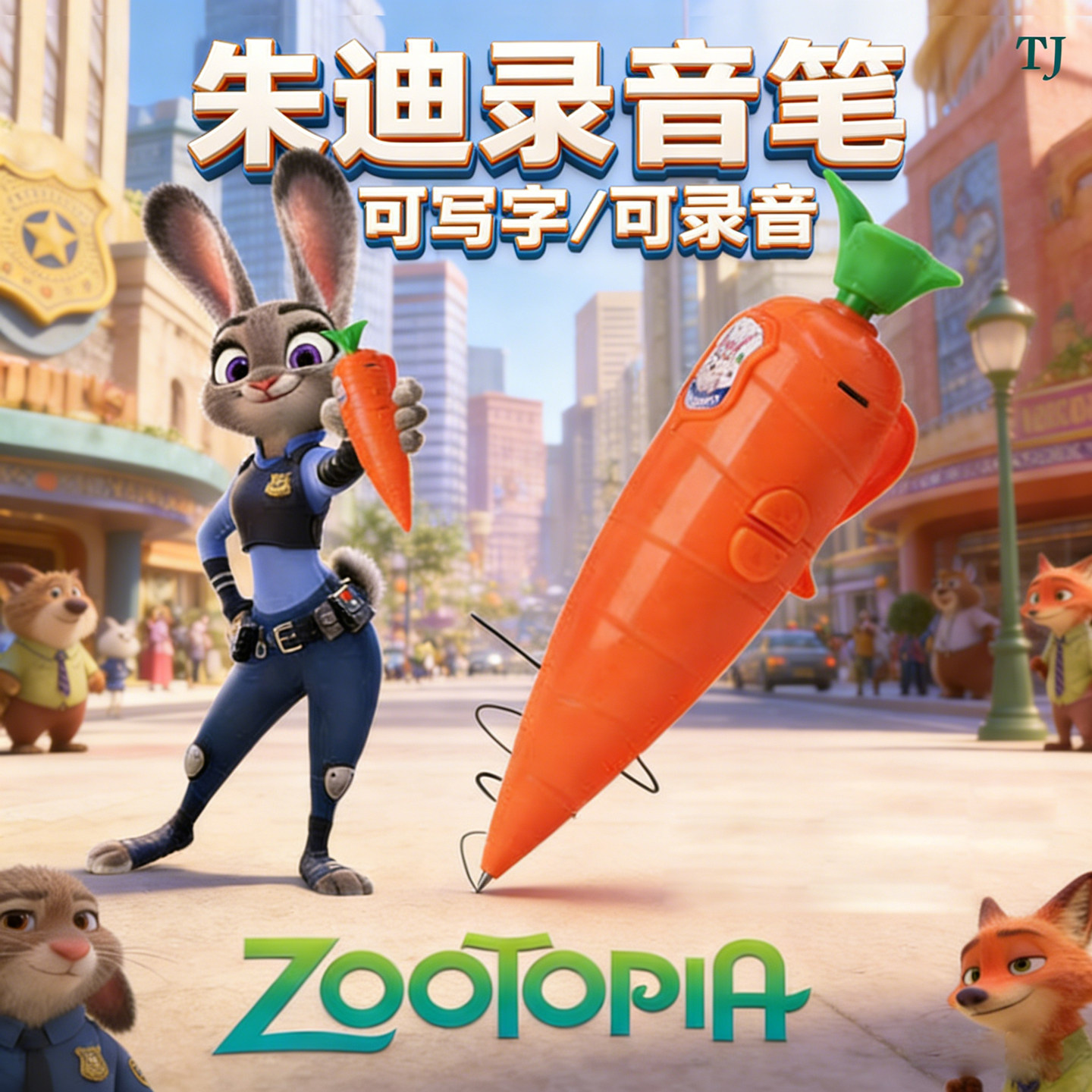 新款朱迪胡萝卜录音写字笔爱你搭档玩具按压圆珠笔疯狂动物城同款,玩具/童车/益智/积木/模型,电子玩具,淘宝优惠券,粉丝福利购,淘宝优惠卷