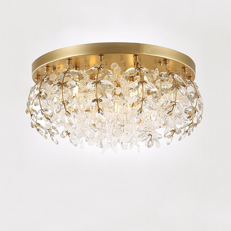 贝恋 全铜花蕾雾蕊叶水晶吸x顶灯轻奢欧美法式客厅灯卧室灯高档灯