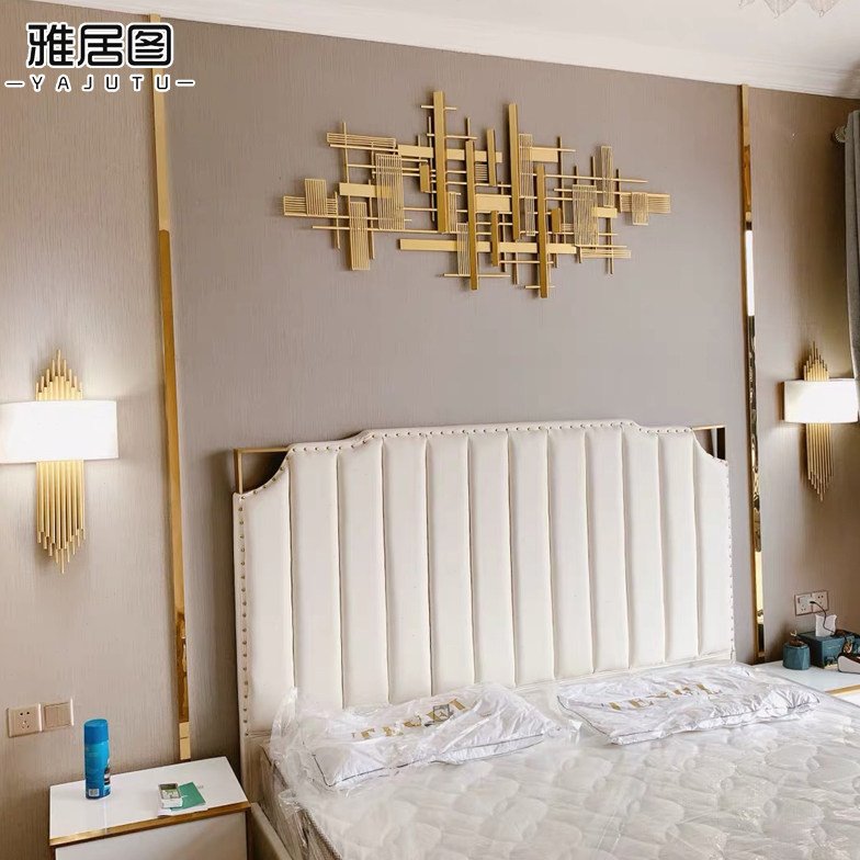 欧式金属铁艺壁挂轻奢沙发背景墙墙面装饰挂件创意几何墙饰挂饰