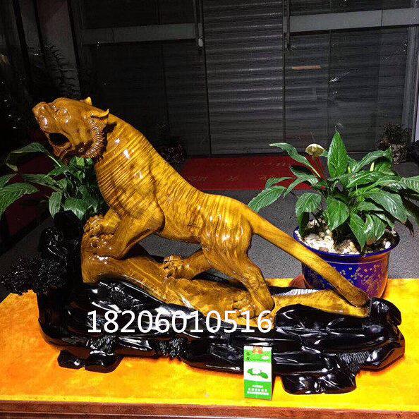 金丝楠木雕小叶桢楠老虎摆件乌木动物工艺品人物阴沉木根雕