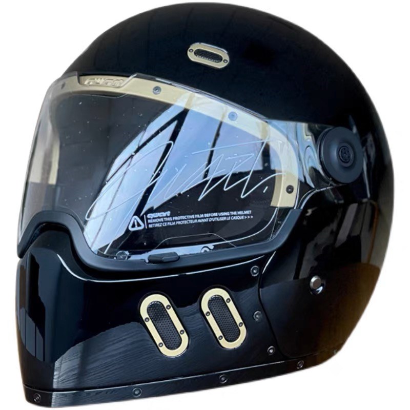 车迷辰 法国 QWA奎瓦特z全盔 可拆复古碳纤休闲时尚头盔