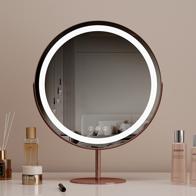 化妆镜带c灯简约家电卧室智能台式桌面网红学生宿舍补光镜