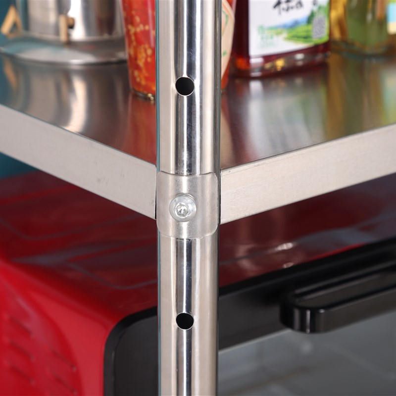 六层不锈c钢厨房夹缝置物架落地多层40白钢N整理架家用橱柜锅架子