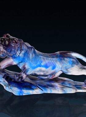 虎琉璃装饰酒柜河摆件家居山班德拉斯工艺品摆件开业送礼生肖啸虎