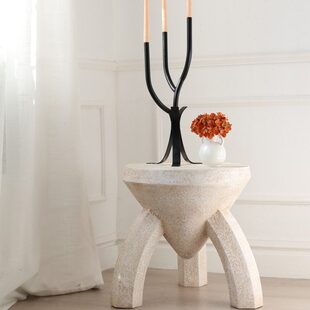 小边几中古风客厅角几白三圆凳脚复古博主同款法式茶几莉莉家居